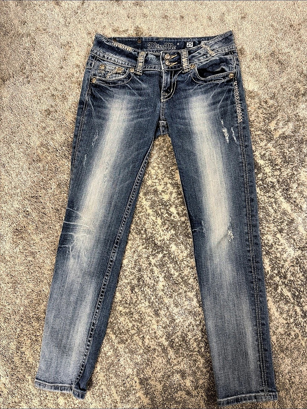Miss Me Capri Skinny Jeans Blue Waist 25